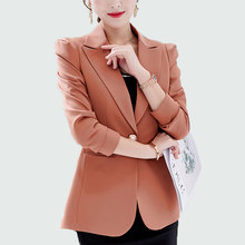 Blazer feminino com um botão, jaqueta, trabalho, escritório, fino, 2018 2024 - compre barato