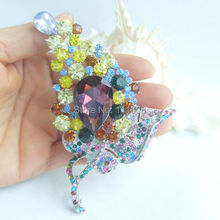 Broche de ramo Multi-Color cristal Diamante de imitación flor broche Pin EE04241C2 2024 - compra barato
