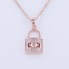 Hot Jewelry Vintage Zircon Heart Locks Charms Necklaces Women Accessories Diy Copper Micro Pave Long Chain Necklace Bijoux Femme 2024 - buy cheap