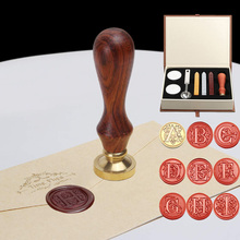 26 Letter Pattern Retro Sealing Wax Set DIY Paper Envelope Decoration Delicate Cuprum Stamps Wood Handle for Wedding Invitation 2024 - buy cheap