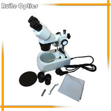 20X 40X LED Light  Illuminated Lighted Reparing Soldering Binocular Stereo Microscope With WF10x Eyepiece 2x 4x Objective 2024 - buy cheap