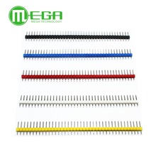 Tira de conectores de pines, 10 Uds., 2,54mm, negro + blanco + rojo + amarillo + azul, macho de una sola fila, 1x40 2024 - compra barato