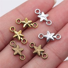 40 piezas 3 colores pequeña estrella encantos conector pequeña estrella Connnector encanto estrella conector encanto 7x15mm 2024 - compra barato