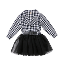 Chica de moda Vestido Plaid Vestido niños bebé niña controles y Plaids ropa princesa fiesta falda Tutu Vestido de 1 pc 2024 - compra barato