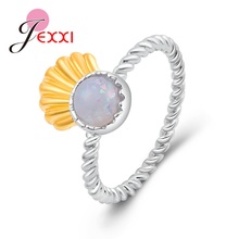 Original Design Authentic 925 Sterling Silver White Cream Opal Stackable Ring Accessories For Women Wedding Best Gifts 2024 - buy cheap