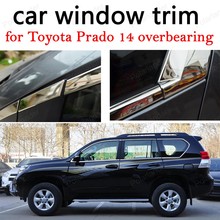 Accesorios exteriores para coche, embellecedor de ventana para Toyota Prado 2014, tiras de decoración de acero inoxidable, rodamiento 2024 - compra barato