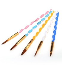 Набор кистей для дизайна ногтей, 5 шт., акриловые УФ-гелевые ручки для наращивания кутикулы, цветные инструменты для удаления кутикулы 2024 - купить недорого