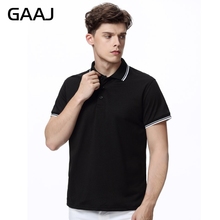 GAAJ мужские рубашки-поло размера плюс 4XL, модные рубашки поло для мужчин, брендовые хлопковые футболки с коротким рукавом, однотонные полосатые летние белые футболки 9EO9 # 2024 - купить недорого