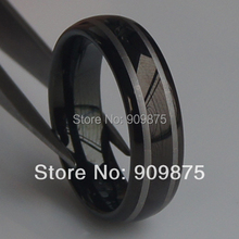 Двухцветное черное 6 мм мужское/женское высокотехнологичное устойчивое к царапинам свадебное вольфрамовое кольцо 2024 - купить недорого