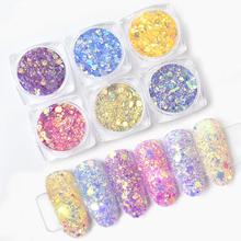 6 Boxes/set Nail Glitter Flakes 3D Sequins Decal Mermaid Sparkly Spangles Acrylic Manicure Mix Dust Flakes Nail Art Decorations 2024 - buy cheap