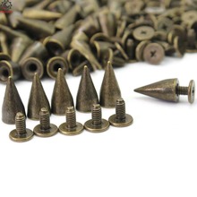 14MM Bronze Color Bullet Cone Spike and Stud Metal Screw Back Metal Spikes Corns Garment Rivet Studs with screw Diy Craf 2024 - buy cheap