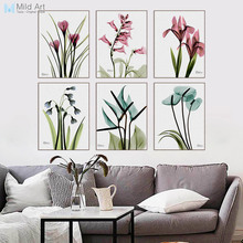 Modern Beautiful Transparent Flower Floral Poster Nordic Living Room Wall Art Print Picture Home Decor Canvas Painting gifts 2024 - buy cheap