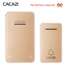 CACAZI Self-powered Wireless Doorbell No battery Waterproof Led light US EU Plug Cordless DoorBell Chime 1 2 Button 1 2 Receiver 2024 - buy cheap