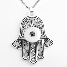 snap button jewelry   Newest Fatima Hamsa  Necklace   pendant  Hot  NE112 2024 - buy cheap