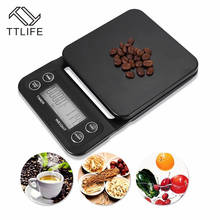 TTLIFE New Original Digital Kitchen Scale Food Coffee Weighing Scale Timer Back-Lit LCD Display Baking Cooking 3KG/0.1 5KG/0.5 2024 - buy cheap