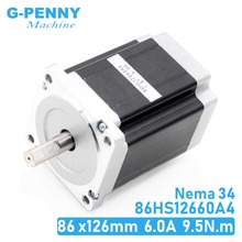 NEMA34 CNC stepper motor 86x126mm 9.5N.m 6A D=14mm Nema 34 stepping motor 1350Oz-in for CNC engraving machine,welding machine 2024 - buy cheap