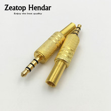 10Pcs Gold Plated 3.5mm 4 Pole Male Headphone Jack Plug Audio Video AV Adapter Connector with Spring 2024 - buy cheap