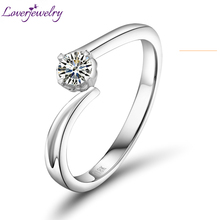 LOVERJEWELRY  0.2 Carat Natural Diamond Promised Ring In 18KT White Gold Fine Jewelry For Wife Beautiful Loving Gift кольцо 2024 - buy cheap