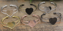 10 unids/lote 25mm cabujón bandeja Corazón de antiguo bronce/oro/plata/Negro pulsera Vintage brazalete DIY accesorios de la joyería 2024 - compra barato