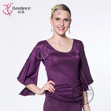 Roupa de dança feminina personalizada, fantasia moderna de dança latina, valsa, tango, galop, raposa, trot, roupa de dança social com manga comprida 2024 - compre barato