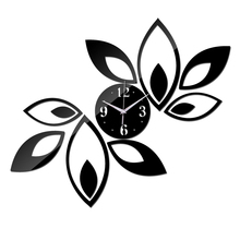 Wall Clock Room Acrylic DIY Silver Big Flower Quartz Modern Design Luxury 3D Mirror Clocks Watch Living Room Decoration 2024 - buy cheap