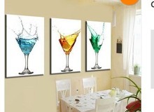 Hand made Canvas Wine Glass Oil Painting Picture 3 piece Kitchen Wall Art Home Bar Cafe Restaurant Decor Still Life Cheap 16*24 2024 - buy cheap