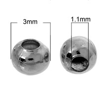 Espaciadores de bolas suaves de Color plateado, cuentas de 3mm de diámetro, Doreen Box, 1000 Uds. (B01110) 2024 - compra barato