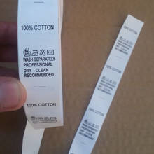 200pcs Stock sale White roll care label print tags for clothing nylon coated tape washing labels 2024 - compre barato