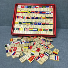 Bandeiras de dominó de madeira para crianças, conjunto de blocos de dominó de madeira para aprendizado inicial de crianças, 100 peças 2024 - compre barato