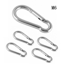 5pcs M4 M5 M6 Spring Snap Quick Link Lock Ring Carabiner Stainless Steel Multifunction Backpack Key Ring Chains Ropes Clips 2024 - buy cheap