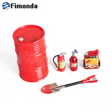 5pcs Decoration Fuel Tank Oil Drum Nitrogen Bottle Shovel Fire Extinguisher for 1/10 RC Crawler Car SCX10 TRX4 Aluminum Parts 2024 - buy cheap