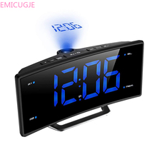 LED Digital Electronic Table Projector Clock Desk Nixie Projection Alarm Clock With Time Projection Mirror FM Radio Alarm Clock 2024 - buy cheap