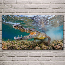 crocodile muzzles fangs underwater reptiles wildlife posters on the wall picture home living room decoration for bedroom KJ515 2024 - compre barato