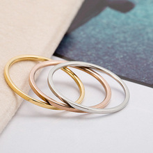 ZVZO модные ювелирные изделия бижутерия 1 мм подарок на день Святого Валентина круглые кольца для Для женщин тонкий Нержавеющая сталь обручальное кольцо простота 2024 - купить недорого