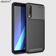 Matte Phone Case For Samsung Galaxy A7 (2018) Carbon Fiber Bumper Cover SM-A750FN/DS SM-A750X SM-A750F Soft Silicone Fitted Case 2024 - buy cheap