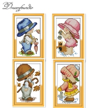 Estações do bebê do ponto da cruz kit contagem 11ct 14ct aida lona impressa pontos de bordado DIY handmade needlework 2024 - compre barato