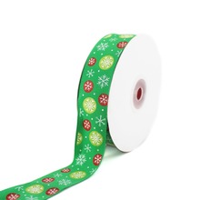 Green Color Grosgrain Printed Red Watermelon Snowflakes Ribbon 1" 25 mm Handmade Gift DIY Crafts Tape 2024 - buy cheap