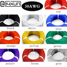 10 metros/lote 30awg cabo flexível 30awg 11/0. 08ts do fio de silicone rc diâmetro exterior 0.8mm com 10 cores para selecionar