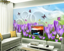 beibehang Custom wallpaper murals 3D beautiful dream flowers TV background wall decoration painting wall papers home decor 2024 - buy cheap