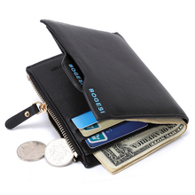 Bogesi Brand Men's Leather Wallet With Zipper Man Purse Removable Credit Card Holder Coin Pockets For Male 2024 - buy cheap