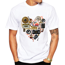 Moda do vintage instrumento musical camiseta música hipster masculina no amor impressão t camisa verão masculino manga curta básico topos t 2024 - compre barato