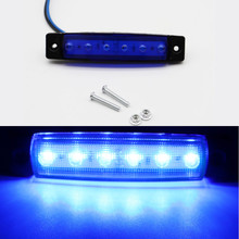 2pcs 12V Car External Lights Blue 6 SMD LED Auto Car Truck Lorry Side Marker Indicator Trailer Lights Tail Rear Side Lamps 2024 - buy cheap