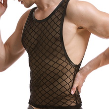 CLEVER-MENMODE Mens Sexy Fishnet Tank Mesh Tops Men Sexy Summer Fitness Tops Clubwear Singlet Vest Undershirt Stage Costume Wear 2024 - buy cheap