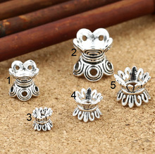 Vintage Handcrafted 925 Silver Beads Cap Engraved Double Bead Caps Sterling Silver Jewelry Accessories  Beads Cap 2024 - buy cheap