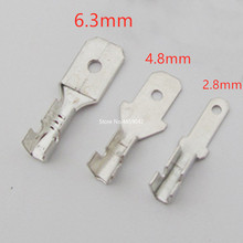 100pcs 2.8mm 4.8mm 6.3mm male Uninsulated Spade Crimp Connector Terminal Block 2024 - buy cheap