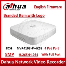 Dahua NVR NVR4108-P-4kS2 8CH NVR 8MP Smart 1U 4PoE 4K&H.265 Lite Network Video Recorder Full HD 1080P Recorder With 1SATA 2024 - buy cheap