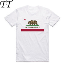 2019 Homens Da Moda Verão Impressão Califórnia República Califórnia Urso T-shirt Camiseta de Mangas Curtas O Pescoço Do Vintage 2024 - compre barato