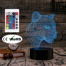 Lámpara de mesa de luz Led 3D con diseño de leopardo para el hogar, luz de noche para pasillo de casa, Hotel, fiesta, ambiente, regalo creativo 2024 - compra barato