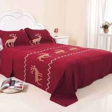 2021 new products Pure cotton embroidery Bedspread Fitted Sheet Pillowcases 2/3 pcs Pure color Luxury Bedding 2024 - buy cheap