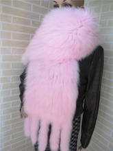 Natural fox fur wraps women female ladies white black knitted fur scarves autumn winter warm scarf S43 2024 - buy cheap